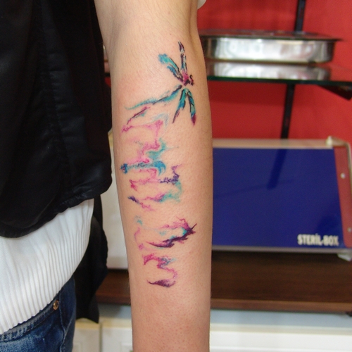 yusufcuk,dövmeleri,watercolor,dragonfly,tattoo