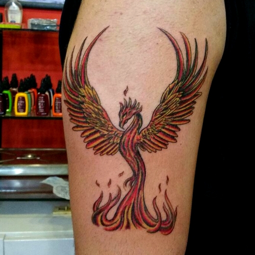 zumrudu,anka,kusu,dövmesi,phoenix,tattoo