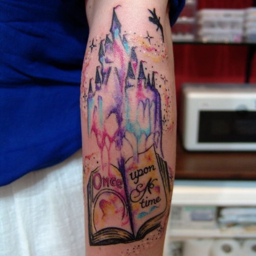 alice,in,wonderland,tattoo,watercolor