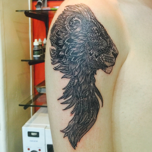 mandala,lion,tattoo